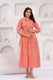 Cheery red Comfort Fit Printed Cotton Stand Collar Maternity Dress