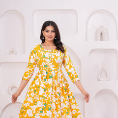 Grace Garden Printed Cotton Maternity Gown