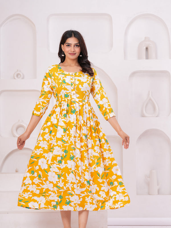 Grace Garden Printed Cotton Maternity Gown