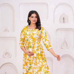 Grace Garden Printed Cotton Maternity Gown