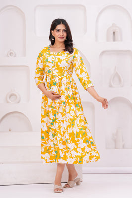 Grace Garden Printed Cotton Maternity Gown