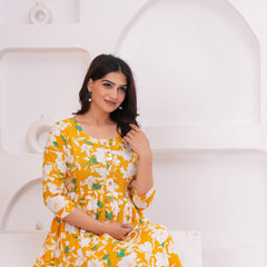 Grace Garden Printed Cotton Maternity Gown