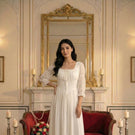 Indolady Snowfall Grace White Party Dress