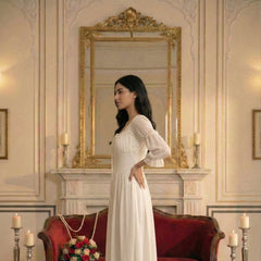 Indolady Snowfall Grace White Party Dress