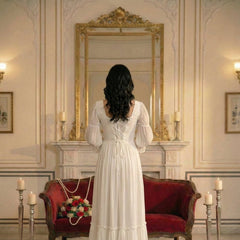 Indolady Snowfall Grace White Party Dress