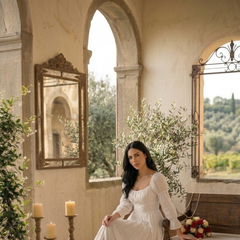 Indolady Snowfall Grace White Party Dress