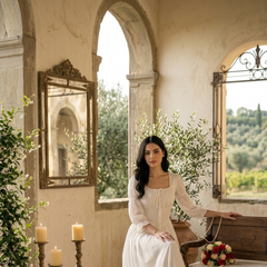 Indolady Snowfall Grace White Party Dress