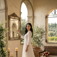 Indolady Snowfall Grace White Party Dress