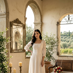 Indolady Snowfall Grace White Party Dress