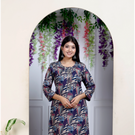 Indolady Blue Straight Kurta