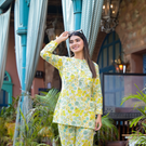 Indolady Yellow Cotton Co-Ord Set