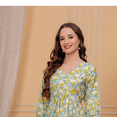 Indolady Cotton Printed Top