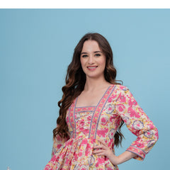 Indolady Pink Printed Top