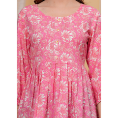 Indolady Pink Printed Top