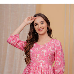 Indolady Pink Printed Top