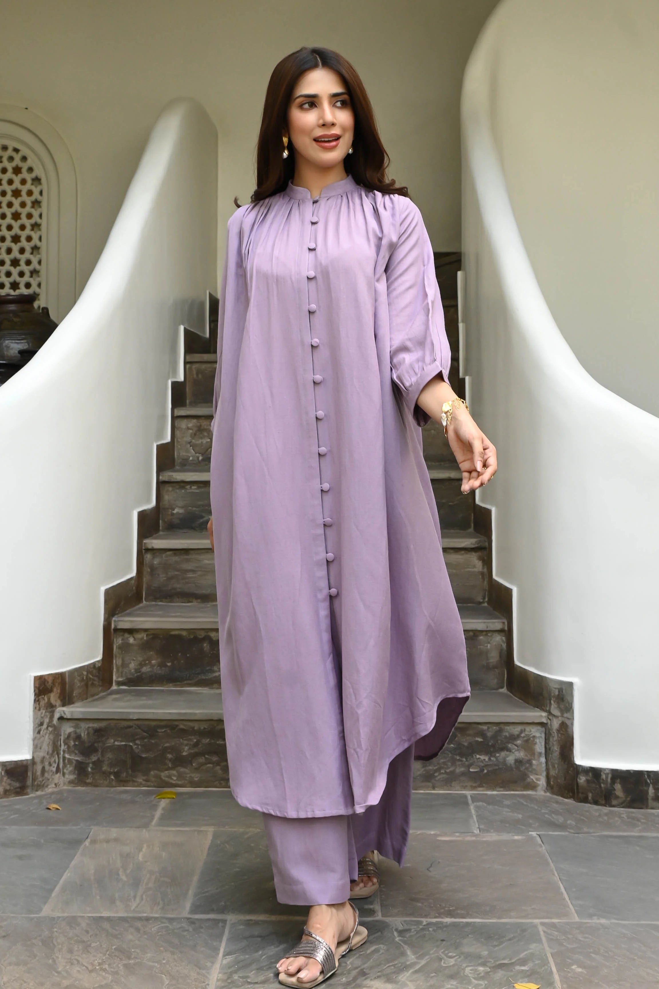 Indolady Lavender Veil Co-Ord Ensemble