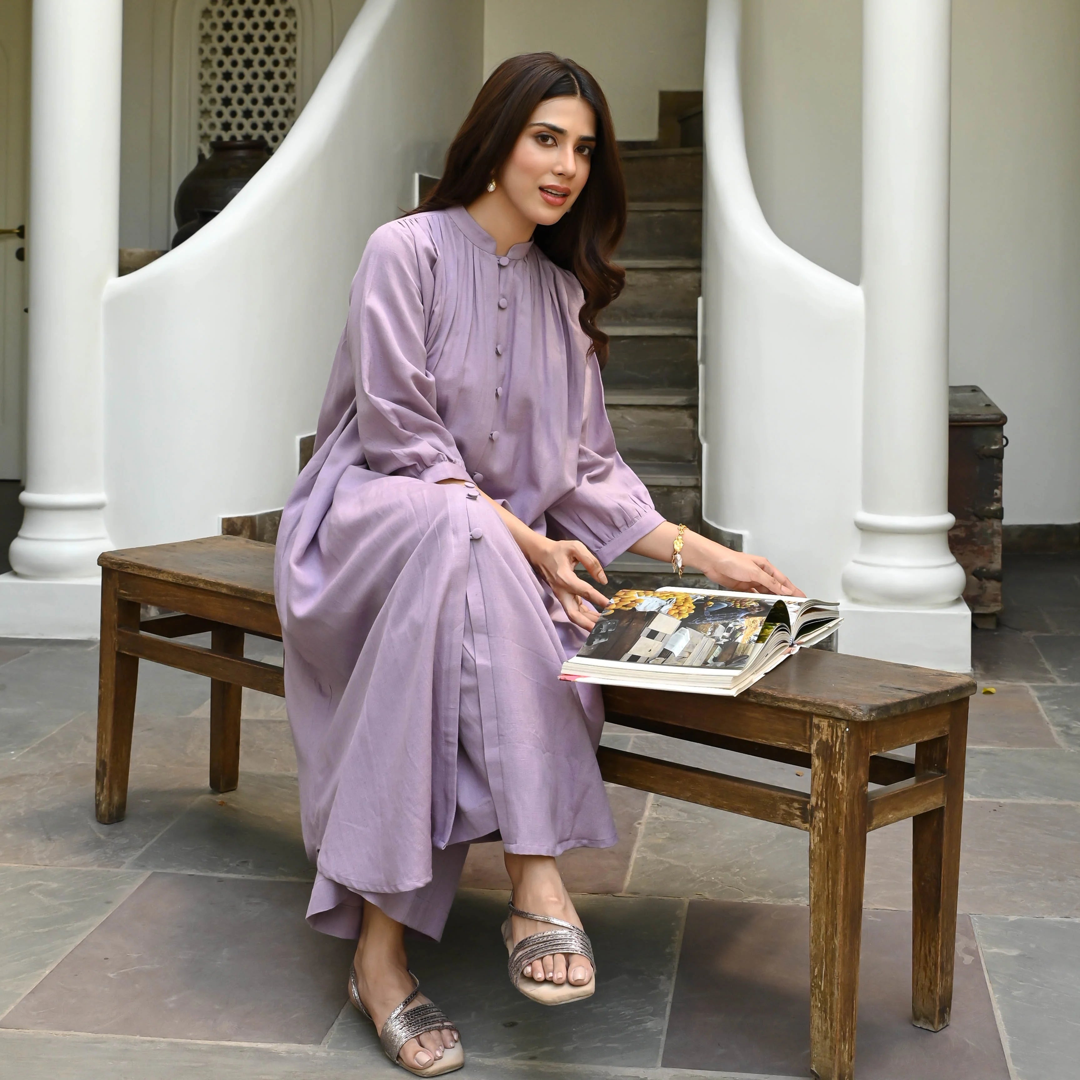 Indolady Lavender Veil Co-Ord Ensemble