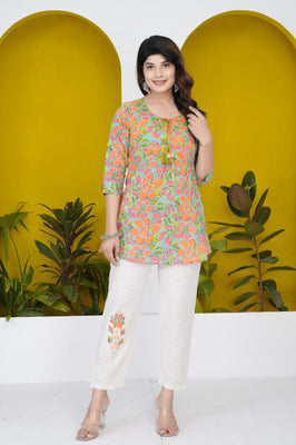 Indolady Green Patchwork Co-ord Set – Pure Cotton, Chic & Comfortable