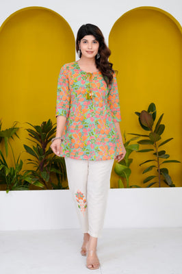 Indolady Green Patchwork Co-ord Set – Pure Cotton, Chic & Comfortable