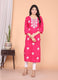 Graceful Pink Cotton Chikankari Kurti | Elegant Embroidered Straight Fit |