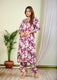 Indolady Maroon Rayon Co-Ord Set | Elegant Floral Comfort Wear