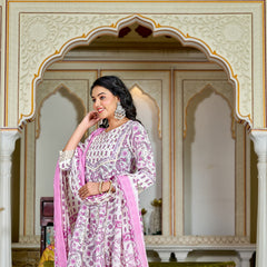Timeless Charm Purple Cotton Suit Set for All Seasons