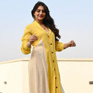 Indolady Sunbeam Dual-Tone Rayon Kurta Set – Yellow & Beige
