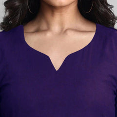 Purple Flared Tier Dress in Rayon | Indolady