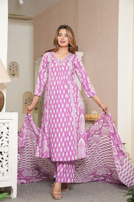 Kavya Lilac – Elegant Everyday Cotton Suit Set