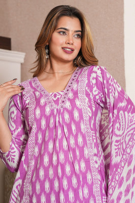 Kavya Lilac – Elegant Everyday Cotton Suit Set