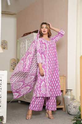 Kavya Lilac – Elegant Everyday Cotton Suit Set