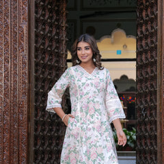 Floral Breeze Green Cotton Flex Co-Ord Set – Comfort Meets Chic