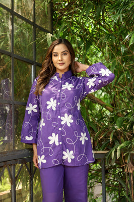 Lilac Bloom Mul Cotton Co-ord Set