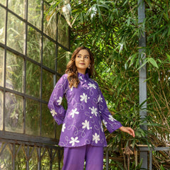 Lilac Bloom Mul Cotton Co-ord Set