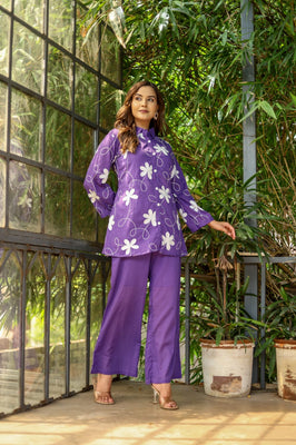 Lilac Bloom Mul Cotton Co-ord Set