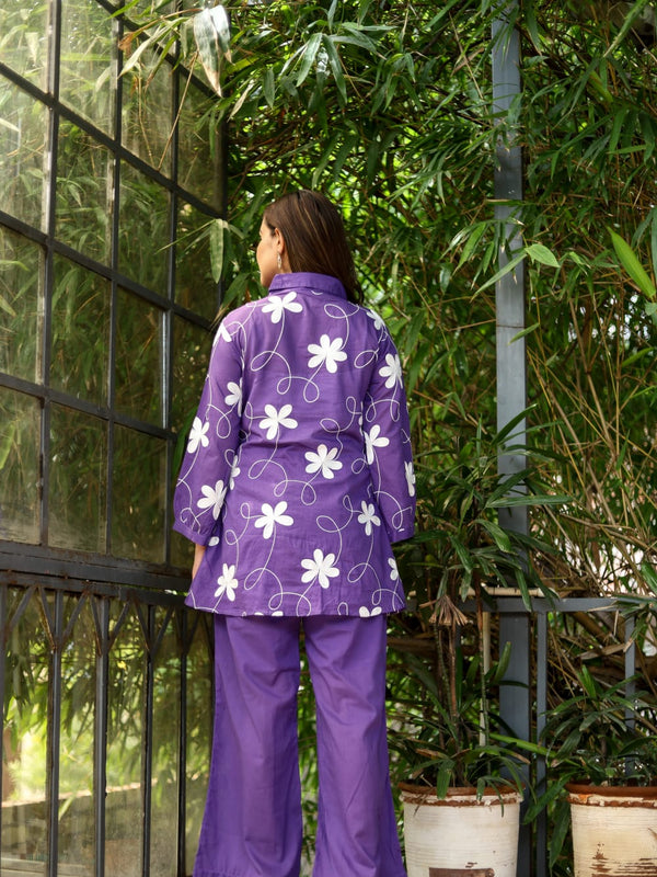 Lilac Bloom Mul Cotton Co-ord Set