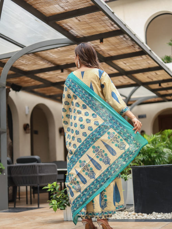 Graceful Glamour: Pure Cotton Anarkali Suit Set