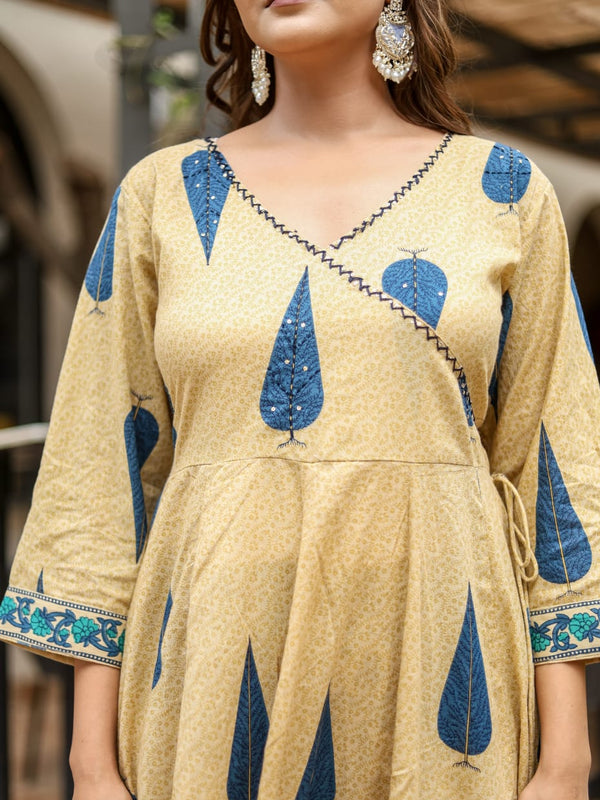 Graceful Glamour: Pure Cotton Anarkali Suit Set