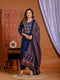 Graceful Indigo: Classic Cotton Kurta with Printed Dupatta