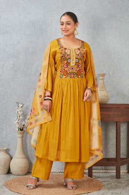 Indolady Sunlit Charm Embroidered Suit