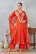 Indolady Festive Tangerine Pure Mul Chanderi Suit