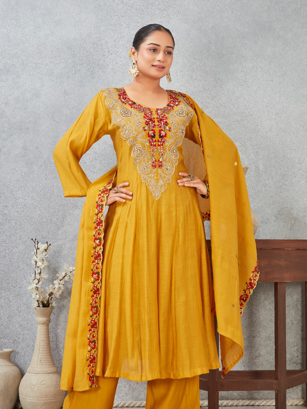 Indolady “Golden Marigold” Festive Suit Set