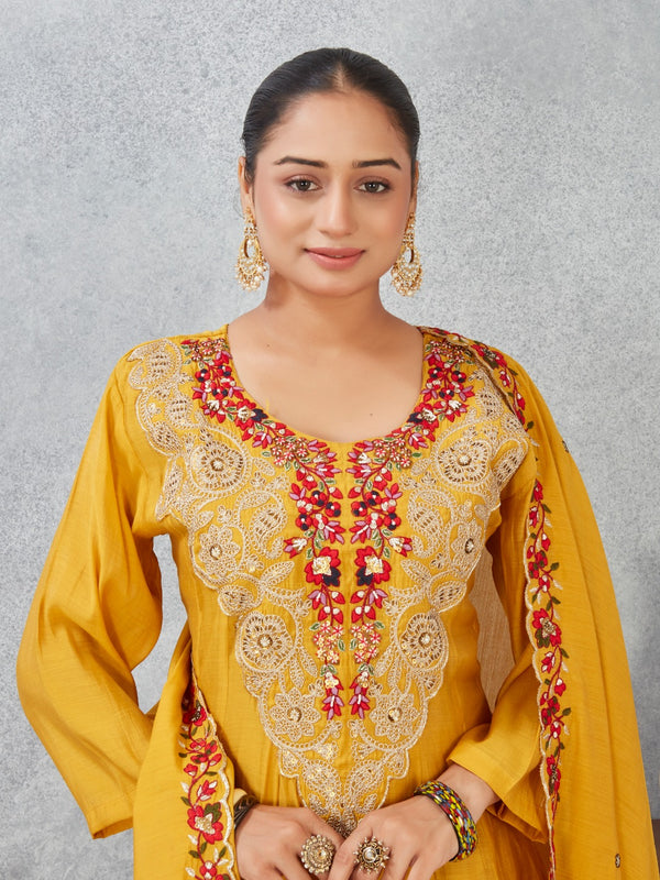 Indolady “Golden Marigold” Festive Suit Set