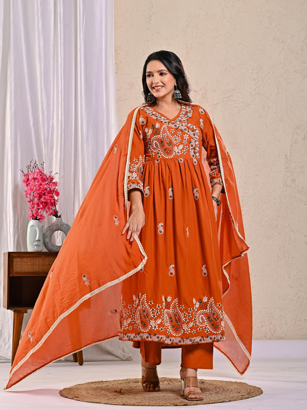 Indolady Amber Radiance Pure Cotton Anarkali