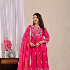 Indolady Petal Pink Elegance Festive Anarkali