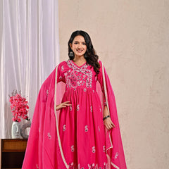 Indolady Petal Pink Elegance Festive Anarkali