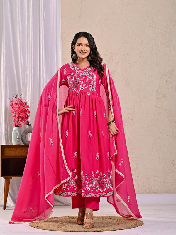 Indolady Petal Pink Elegance Festive Anarkali