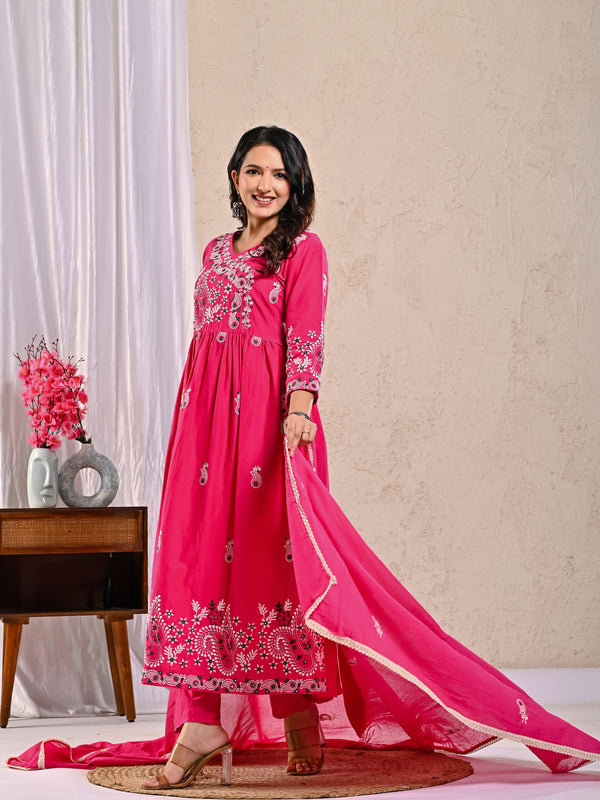 Indolady Petal Pink Elegance Festive Anarkali