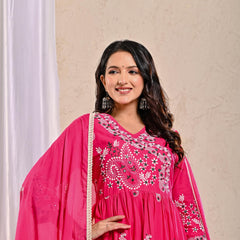 Indolady Petal Pink Elegance Festive Anarkali