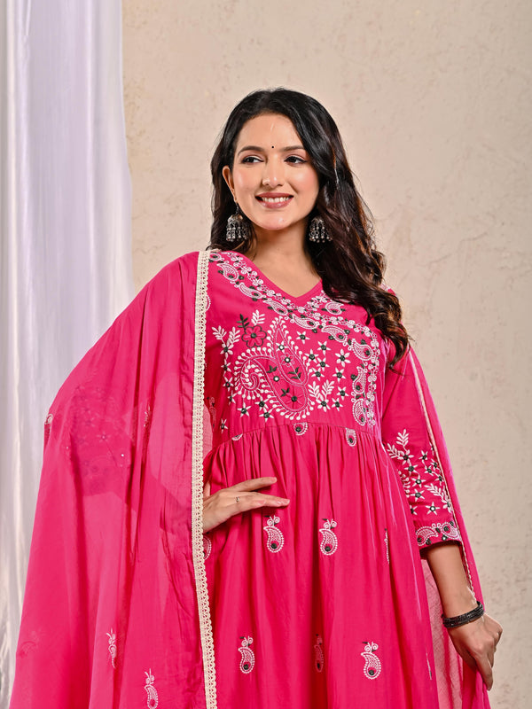 Indolady Petal Pink Elegance Festive Anarkali